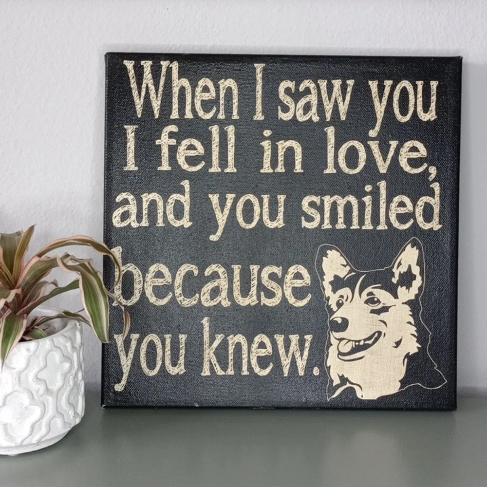 Canvas Love Quote Dog Puppy 10X10  Wall Decor